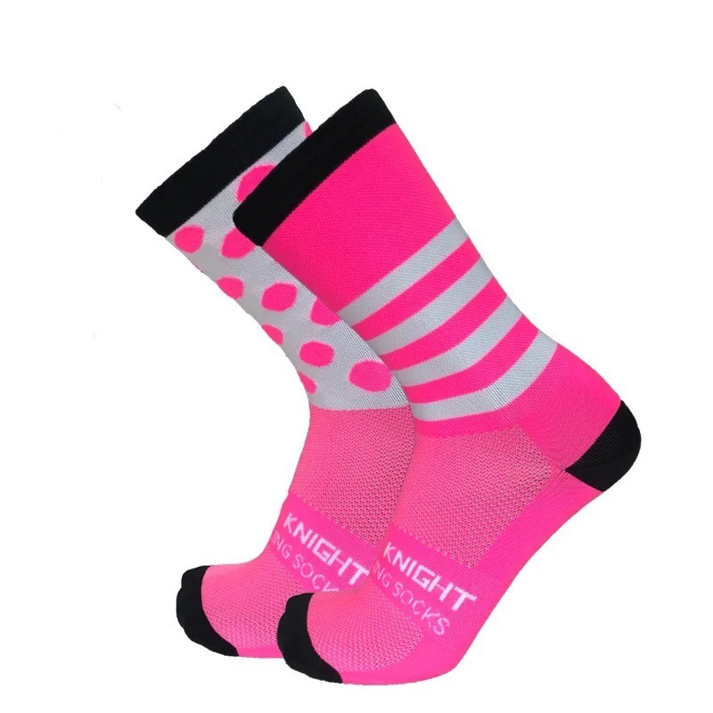 New Stripe Dot Cycling Socks Pro Quality Breathable Racing Running Bicycle Socks