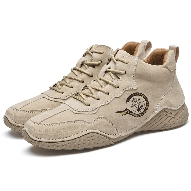 Men High Top Casual Loafers Stitched Soles Sport Shoes Running Rubber Sole Shoes