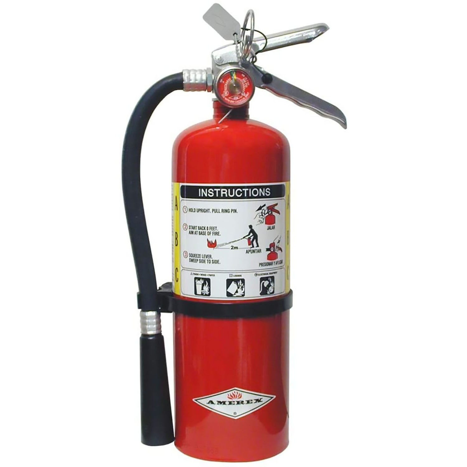 Amerex B500, 5lb ABC Dry Chemical Extinguisher, Aluminum Valve
