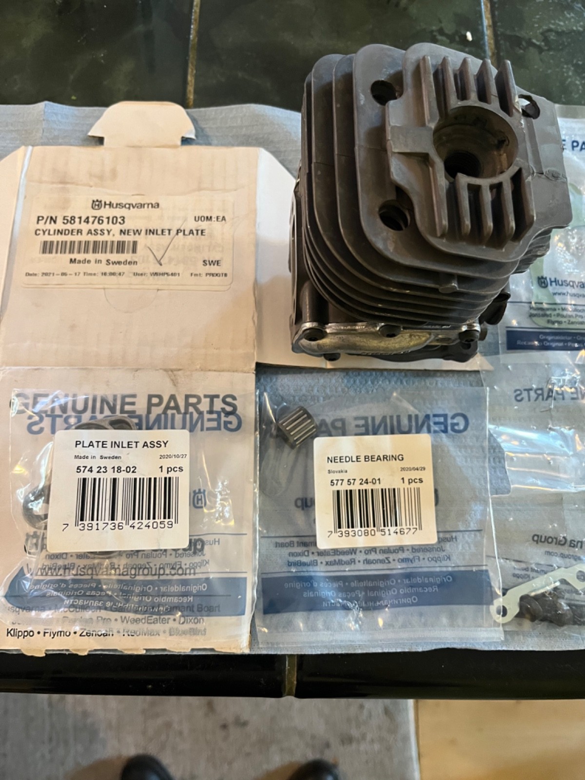 Husqvarna cut off saw model K760 piston and cylinder kit