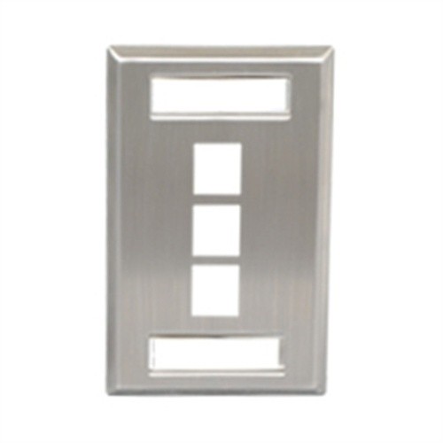 ICC FACEPLATE ID STAINLESS 1-GANG 3-PORT IC107S03SS UPC 633758037426