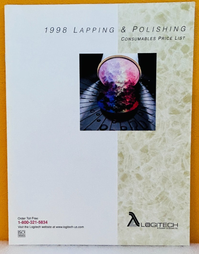 Logitech 98/C1 1998 Lapping & Polishing Consumable Price List Catalog.