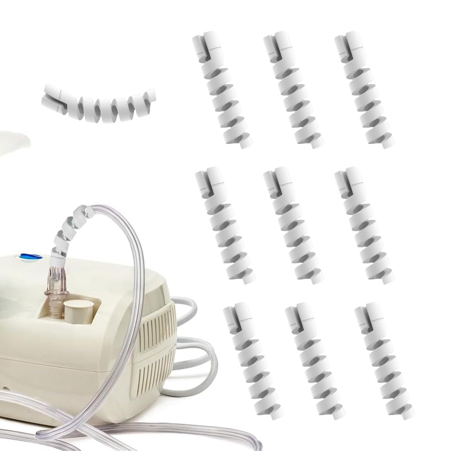 10 Pack Oxygen Tube Support Crimp Straighteners for Kink-Free Hoses