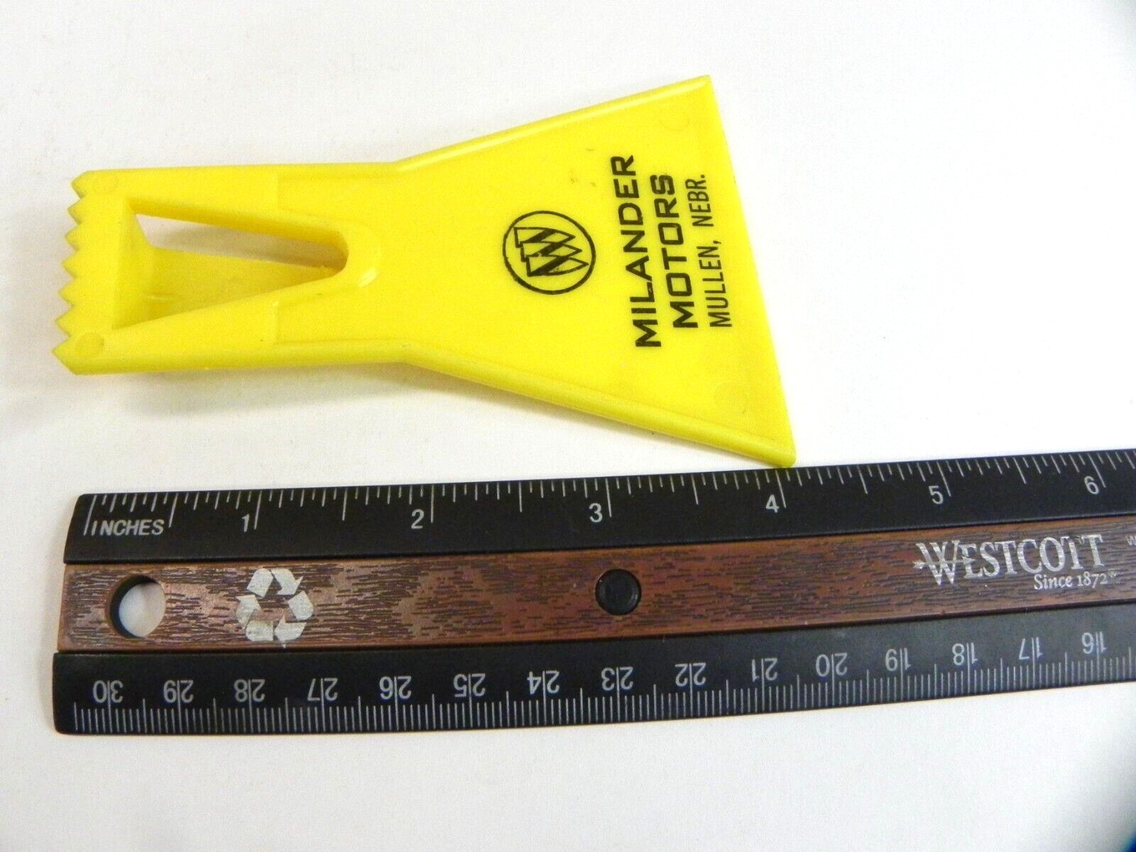 Vintage Buick Dealership Ice Scraper Accessory Milander Motors Mullen, Nebraska