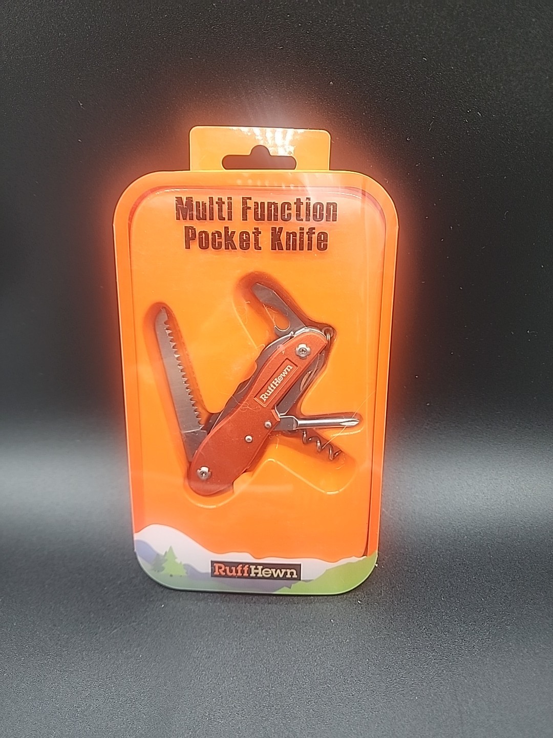 NEW 11-in-1 Multi Function Pocket Knife SM-30243 Ruff Hewn Orange NIB