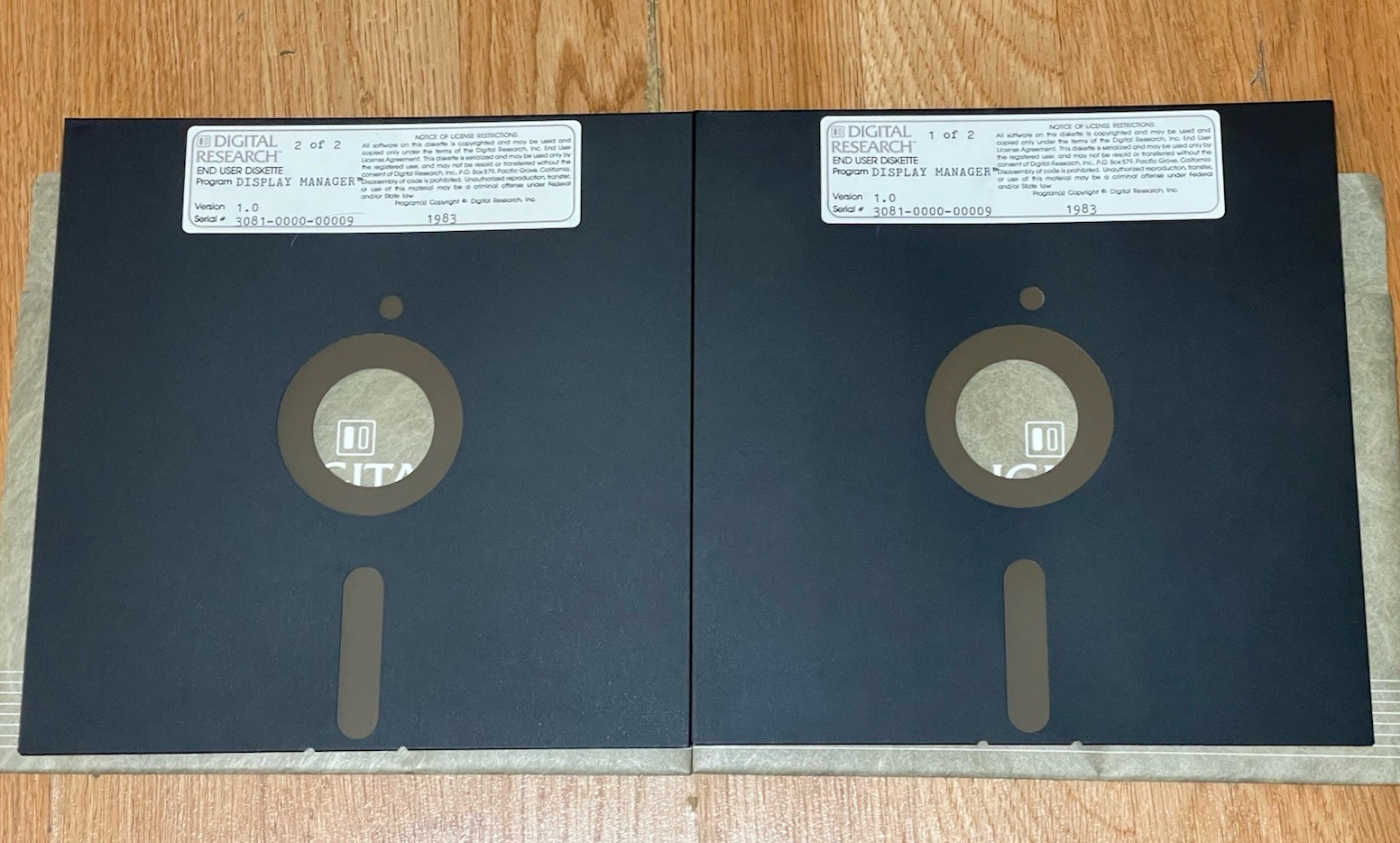 Rare Digital Research 1983 Display Manager 1.0 Disk Set W/ Reference Manual