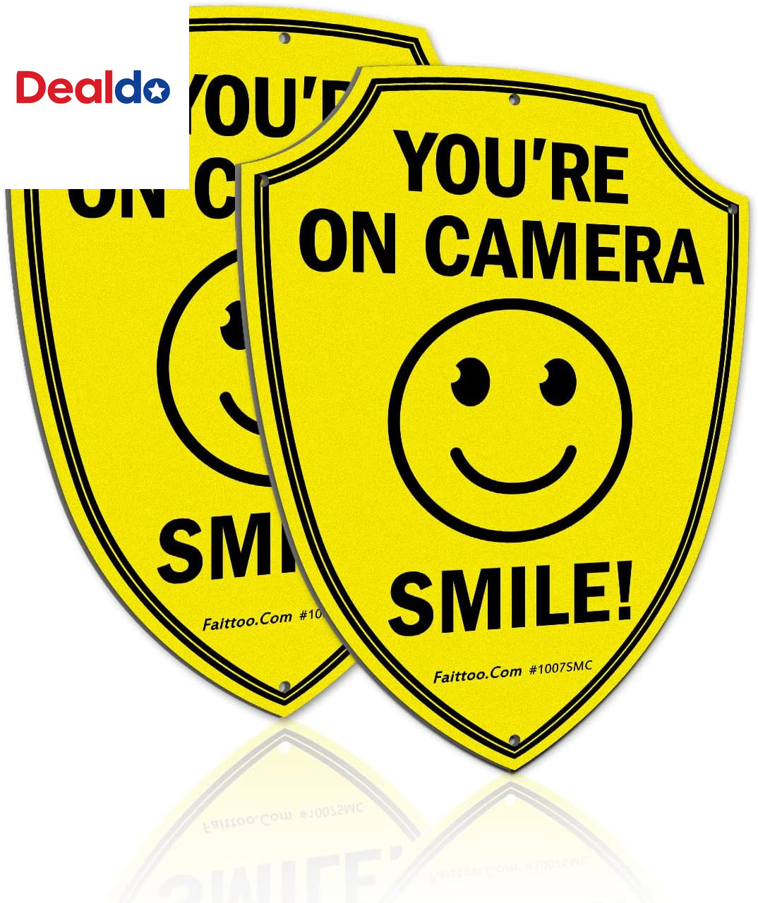 Smile You'Re on Camera Sign, Video Surveillance Signs Outdoor, 2-Pack, 9.6 X 6.8