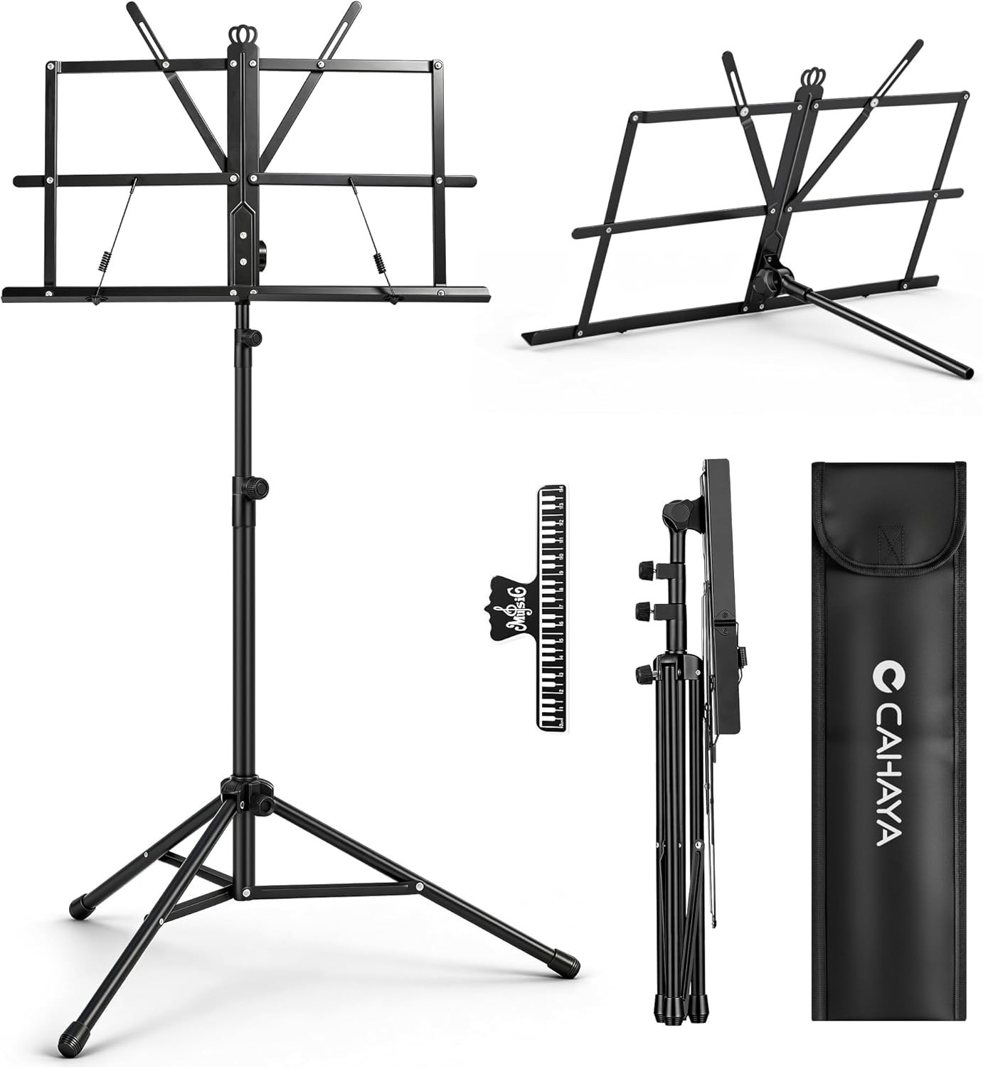 Portable Sheet Music Stand Dual-Use Desktop/Floor Music Stand Height Adjustable