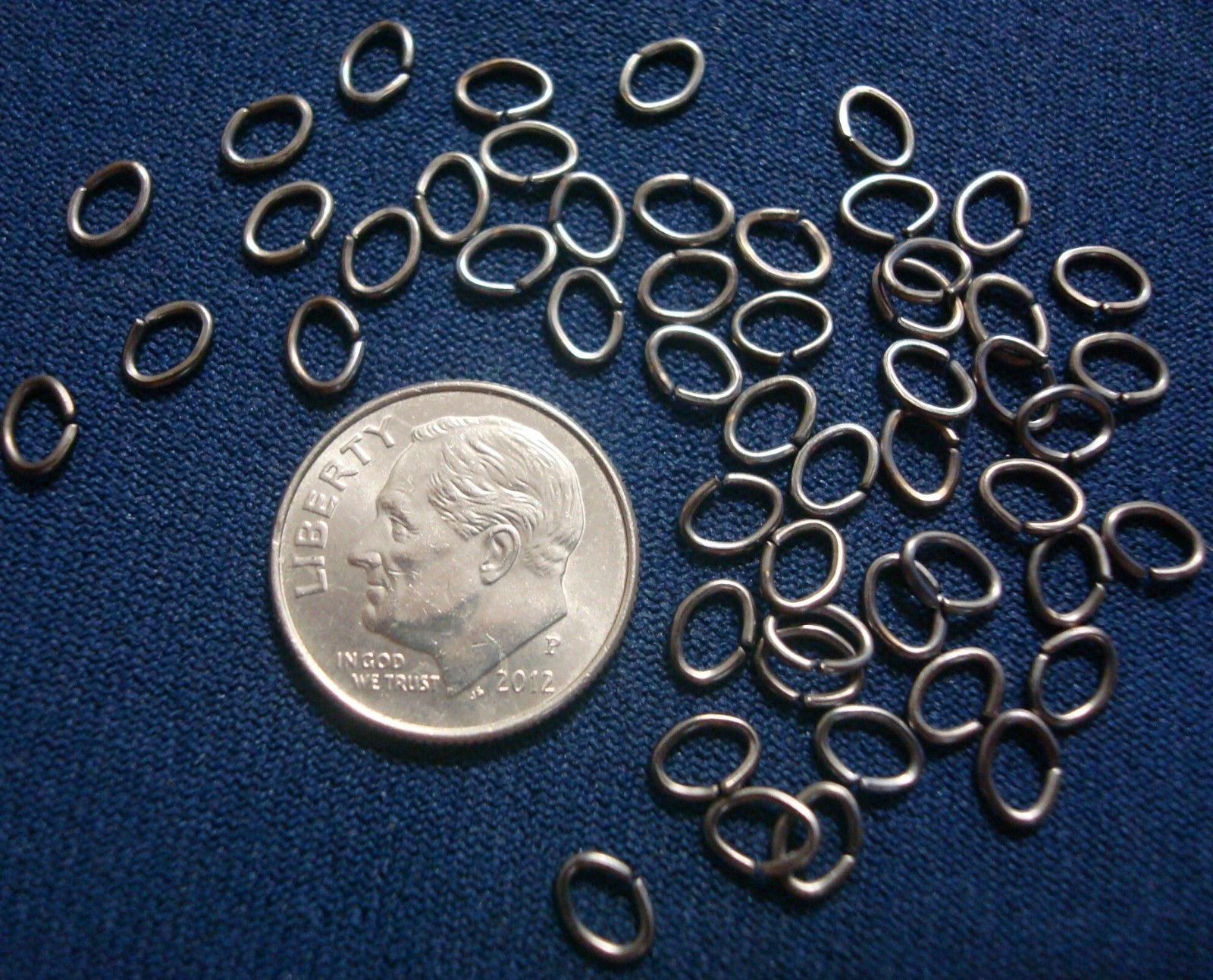 Oval jump rings 50 Black plated 20 Ga 4mmx5mm  attach charms clasps FPJ006