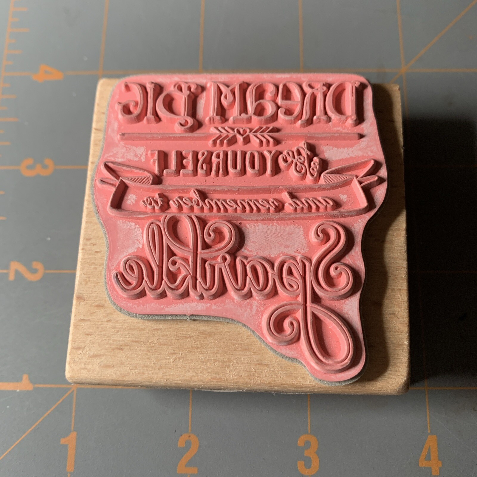 Hampton Art- Wood Rubber Stamp Dream Big Be Yourself And Remember To Sparkle