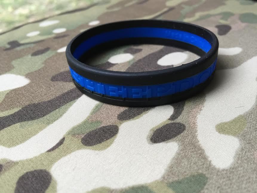 Subtle Thin Blue Line "SHEEPDOG" Silicone Bracelet Band