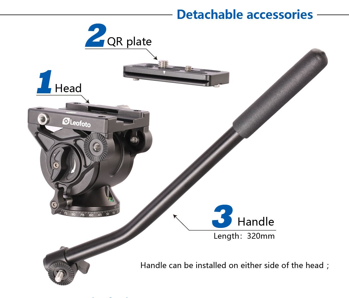 Leofoto BV-10 (Knob Clamp) Fluid Video Head - Arca Standard