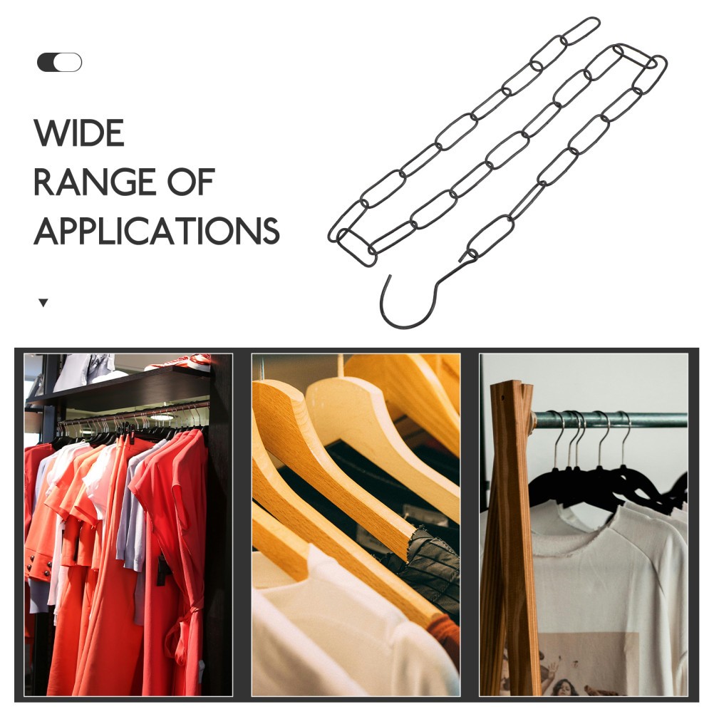 Black Iron Chain for Clothes Display Market Hanging Chain with Practical Hooks