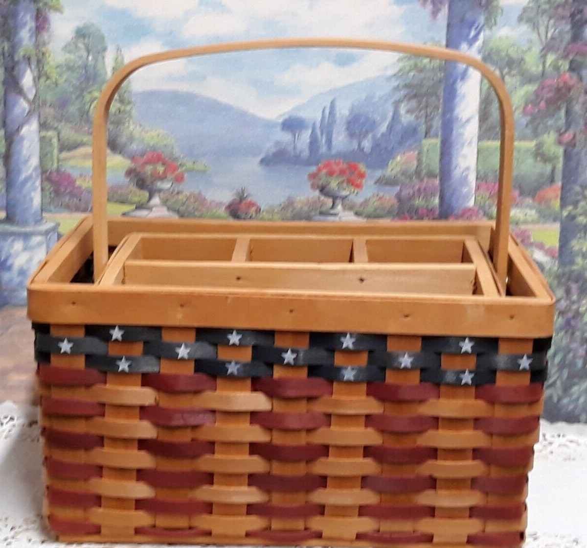 Country Woven Patriotic Stackable Set of Baskets