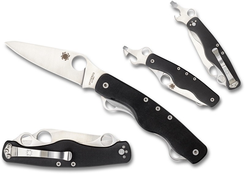 SPYDERCO ClipiTool Rescue, Numbered, 8Cr13MoV Steel, Black G10 Handle, C208GP