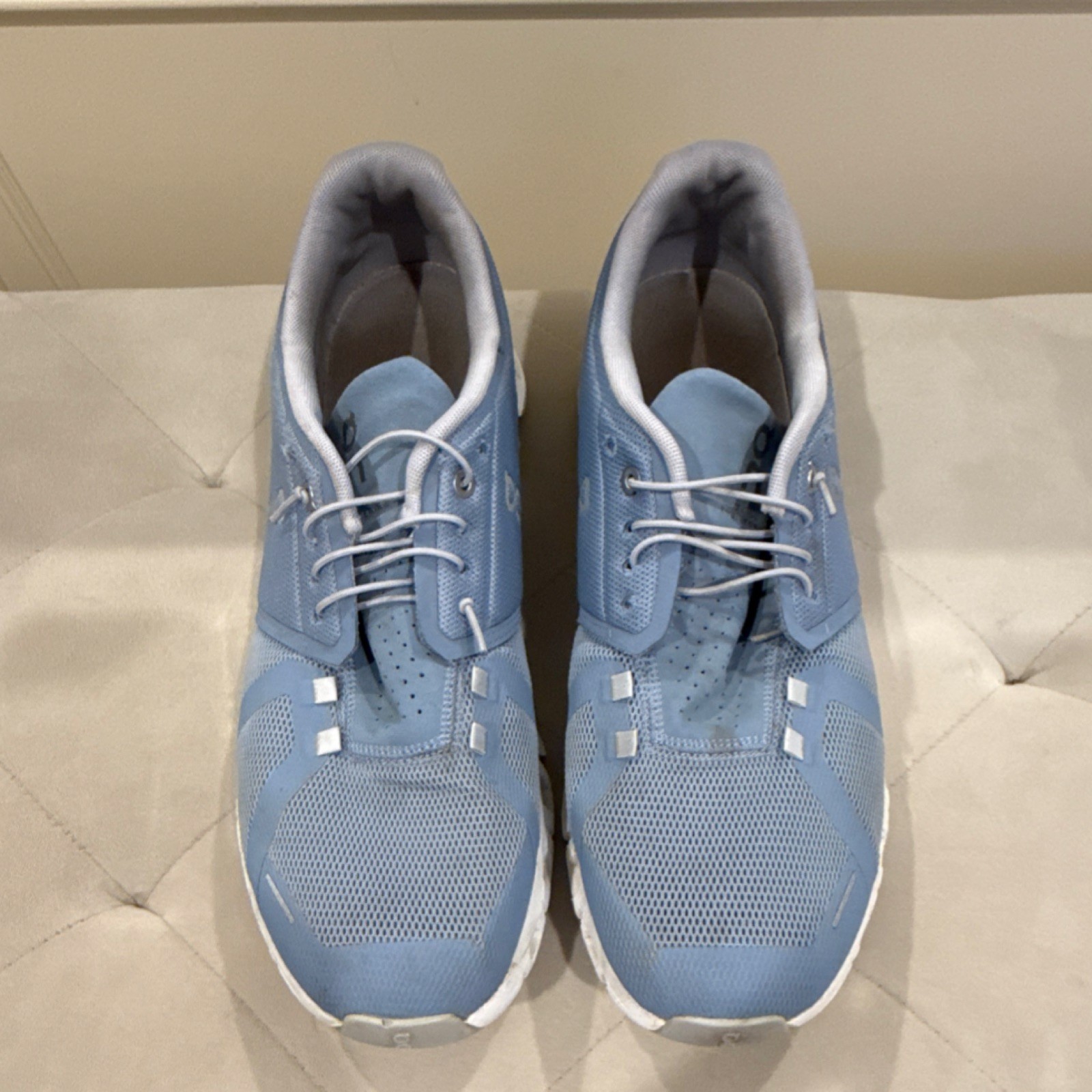 On Cloud Men's Blue White Mesh Running Athletic Shoes Breathable Comfort