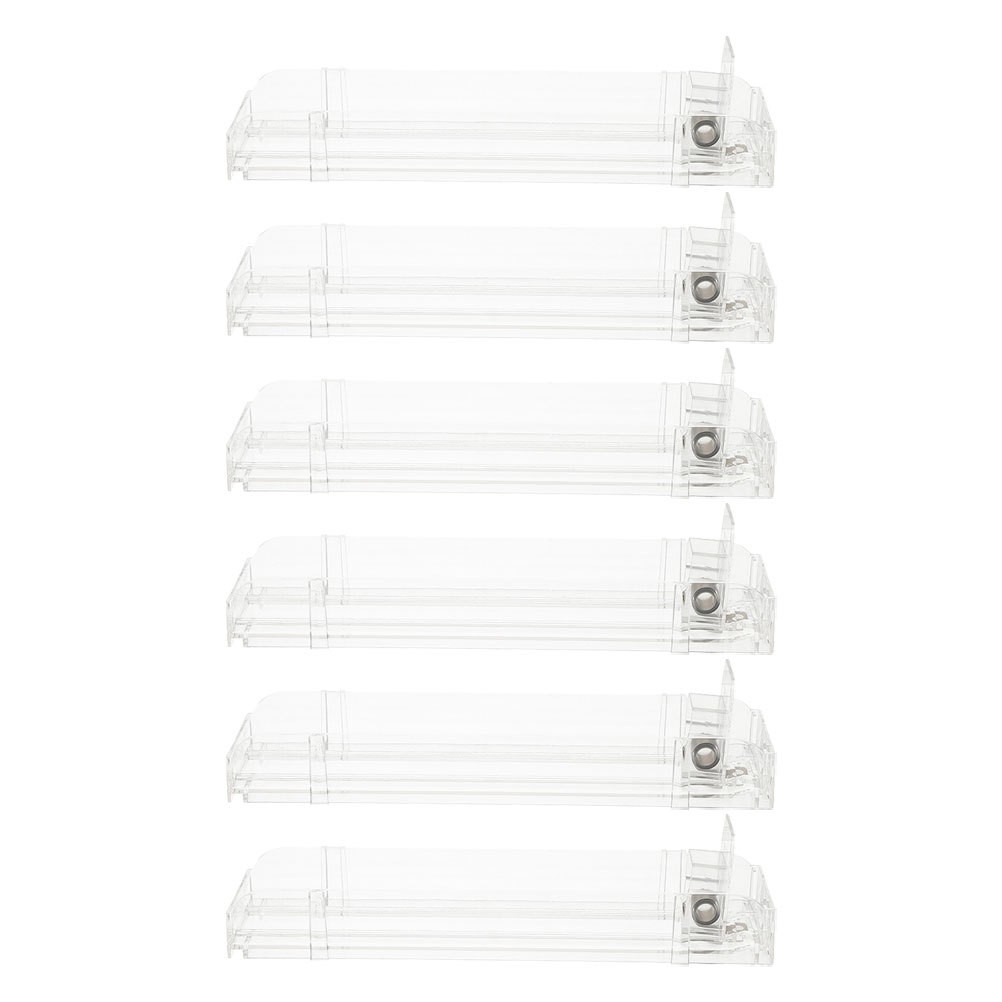 6 Pcs Self Pushing Fridge Drink Organizer Cigarette Pusher Tray Shelves