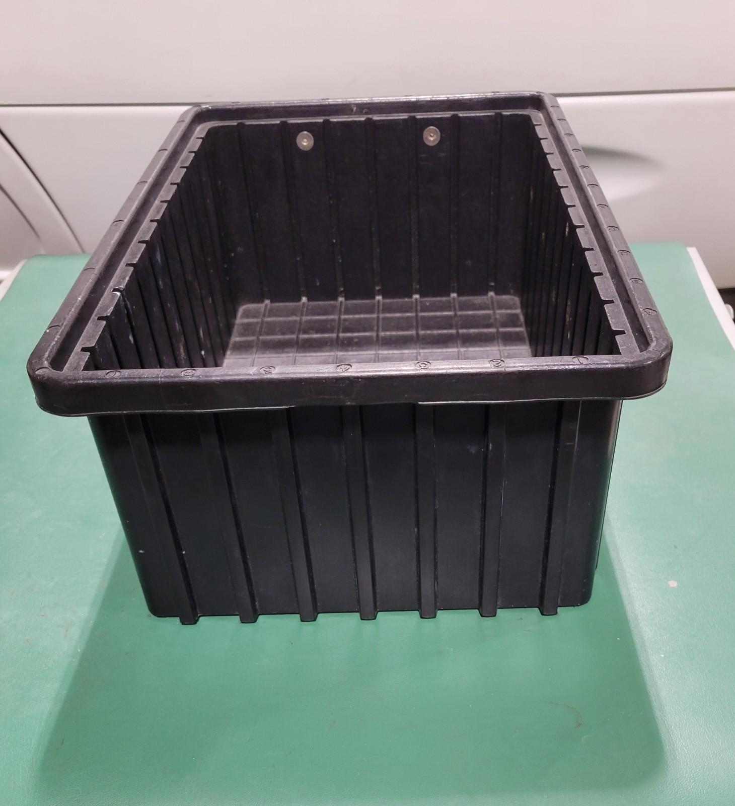 ESD Tote 16"x11"x6", listing is for a Qty of 10, Stackable, used condition.