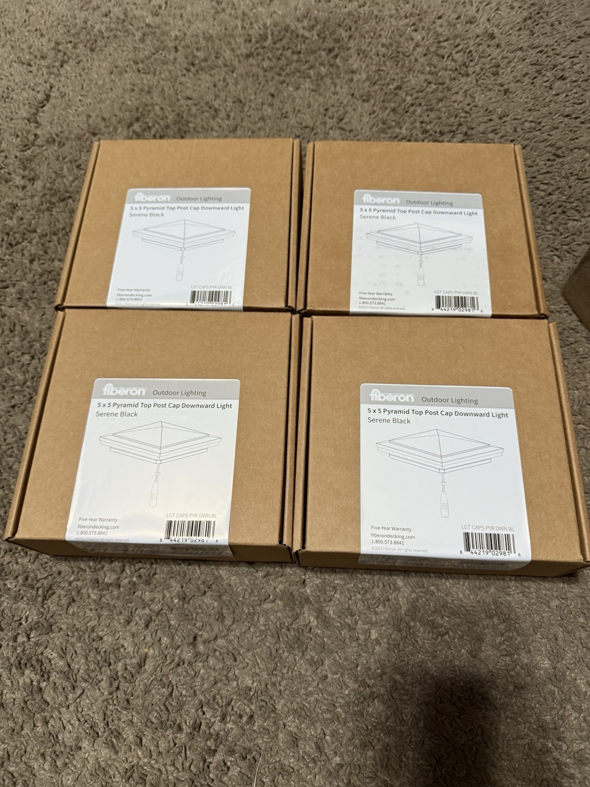 4X Fiberon 5 in. x 5 in. Serene Black Integrated LED Fits Post Sleeve Hardwired