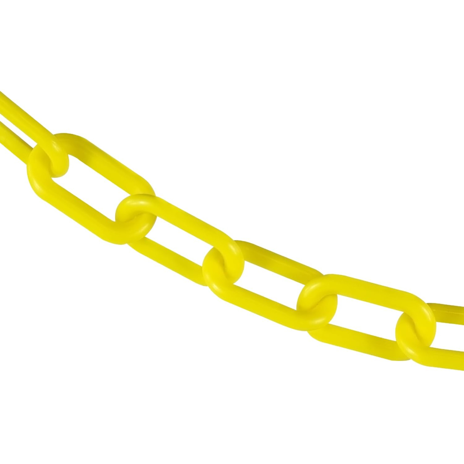 Plastic Barrier Chain Yellow 2-Inch Link Diameter 25 Feet Long Crowd Control
