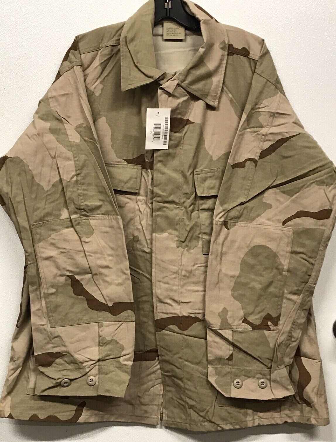 3 Color Desert BDU Combat Coat USGI 50/50 NYCO Ripstop X Large Long