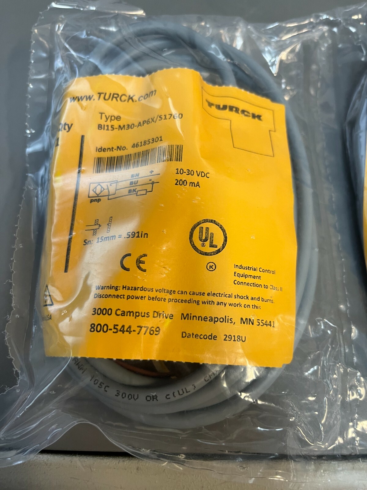 TURCK BI15-M30-AP6X/S1760 / BI15M30AP6XS1760 (BRAND NEW)