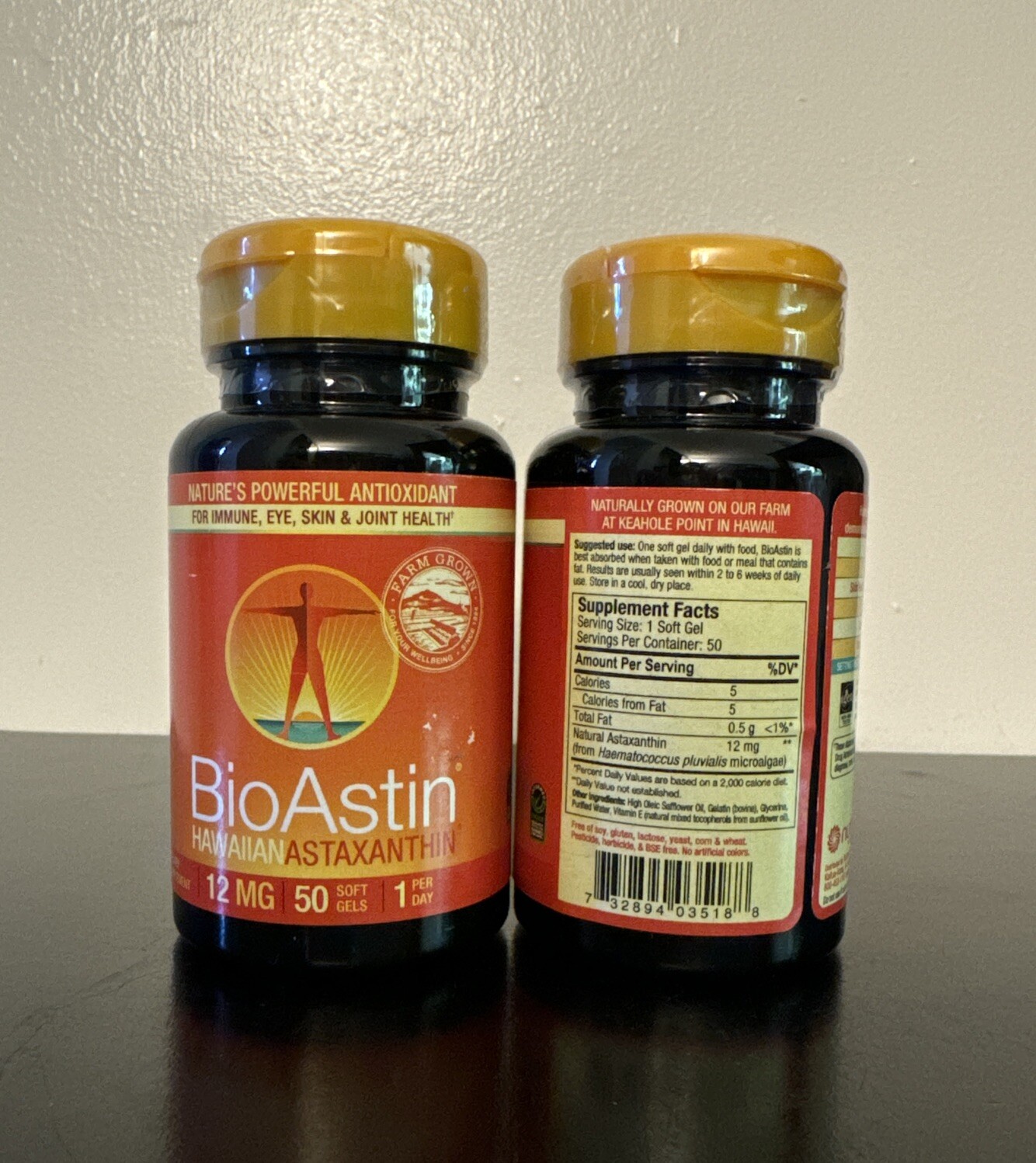 Nutrex BioAstin, Hawaiian Astaxanthin, 12 mg 100gel Capsules