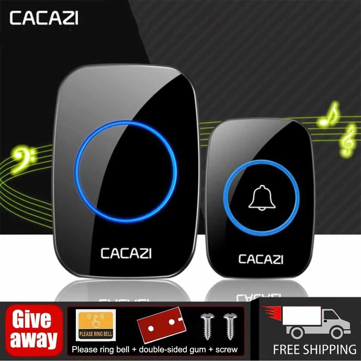 1 Pair Wireless Doorbell Waterproof Door Bell Kit Home House Ring Bell US Stock