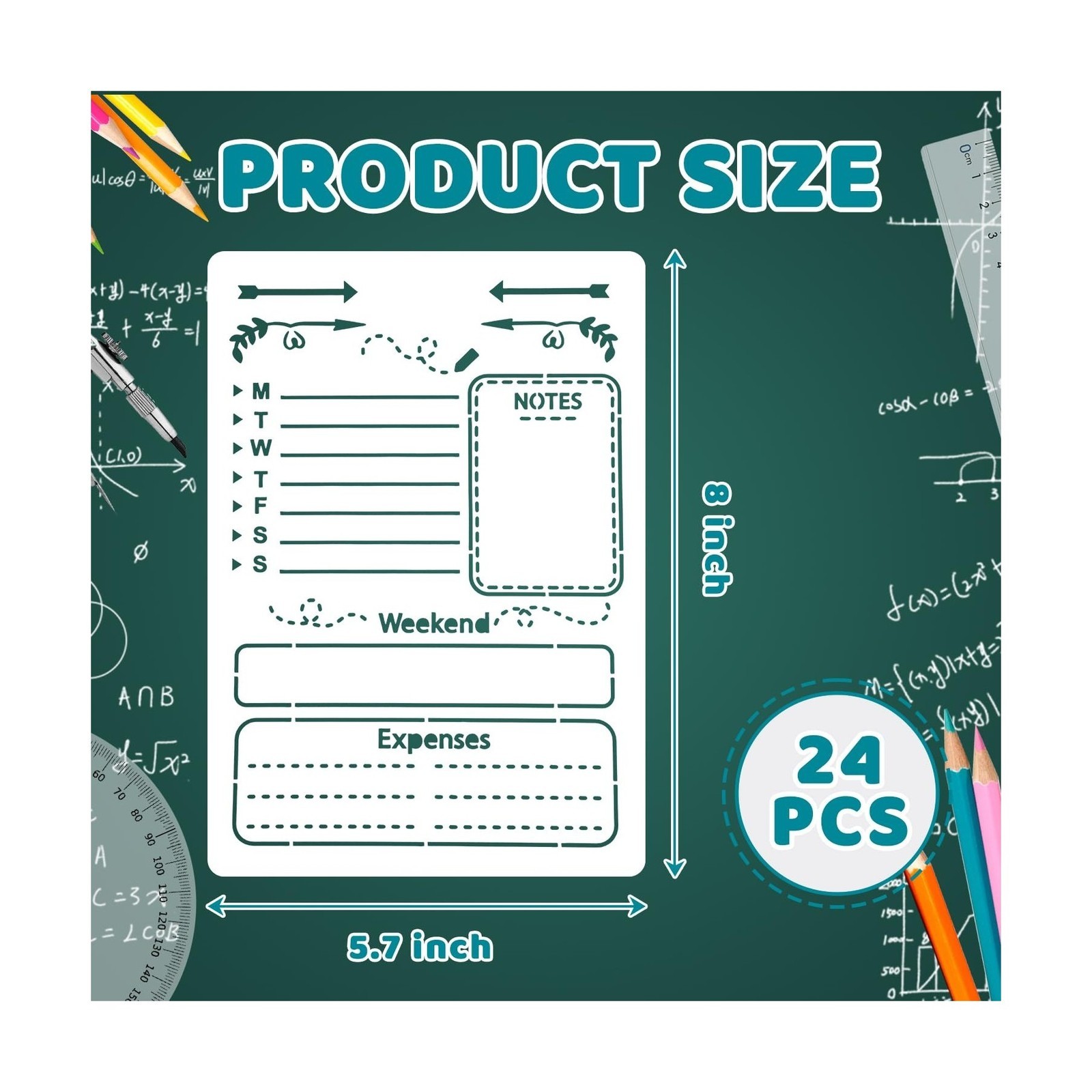 16 PCS Journal Stencils Planner Stencils for Bullet Junk Journal Notebook Dia...