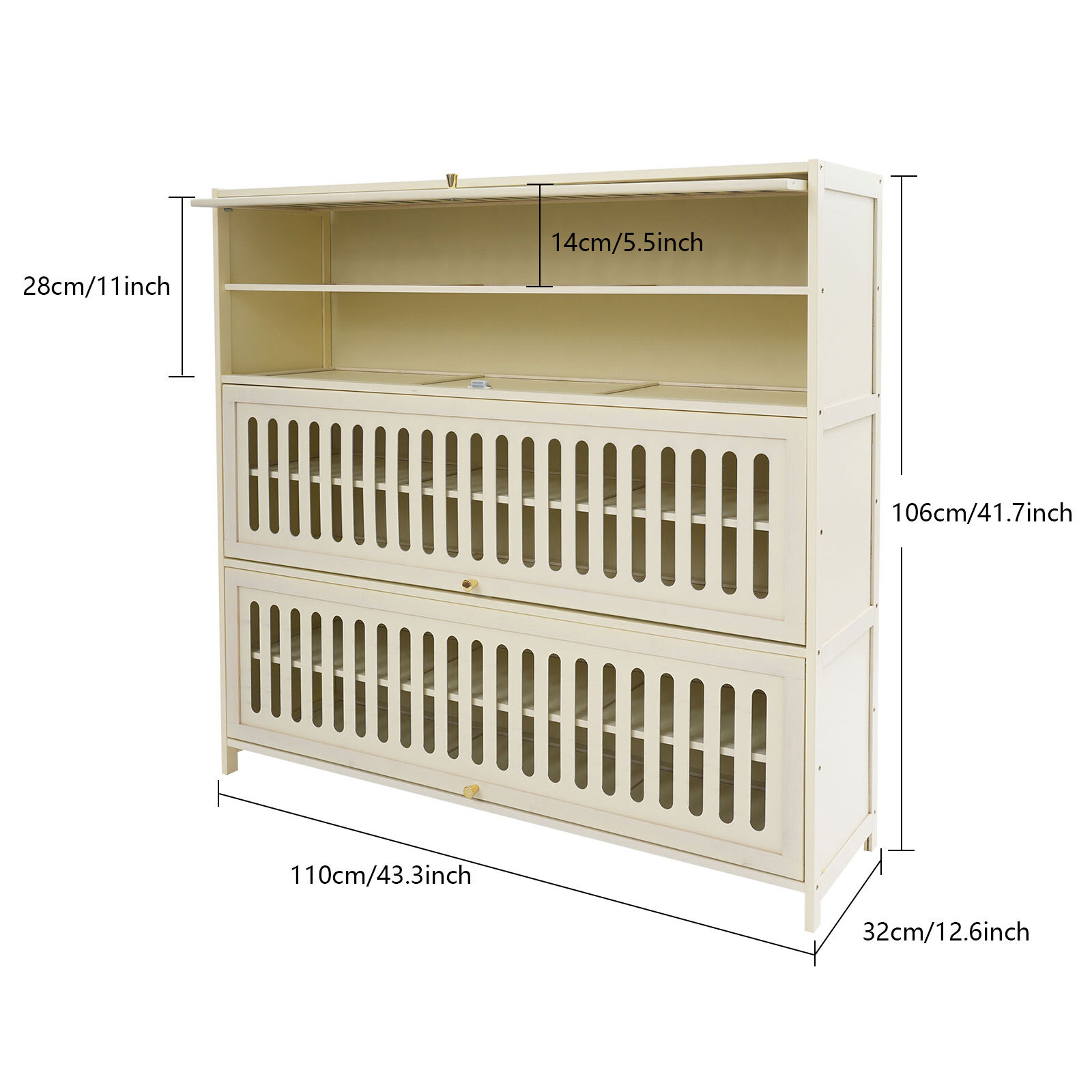 7-tier Shoe Cabinet White Shoe Cabinet With Flip-up Doors For Entryways Bedrooms