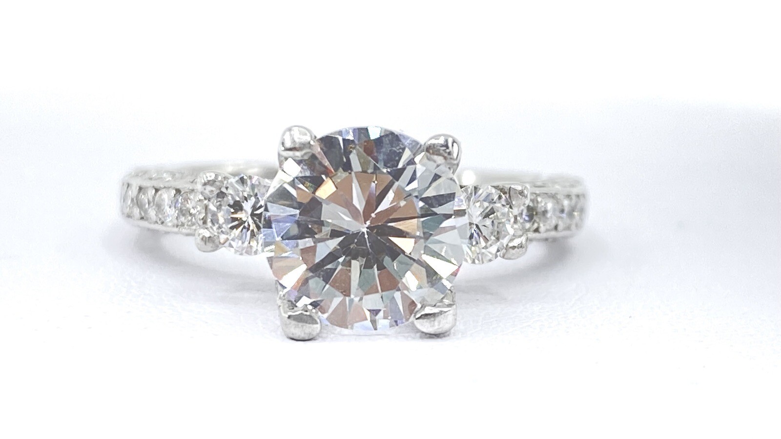 TACORI DIAMOND crescent engagement semi mount ring platinum HT 2259 (SEE VIDEO)