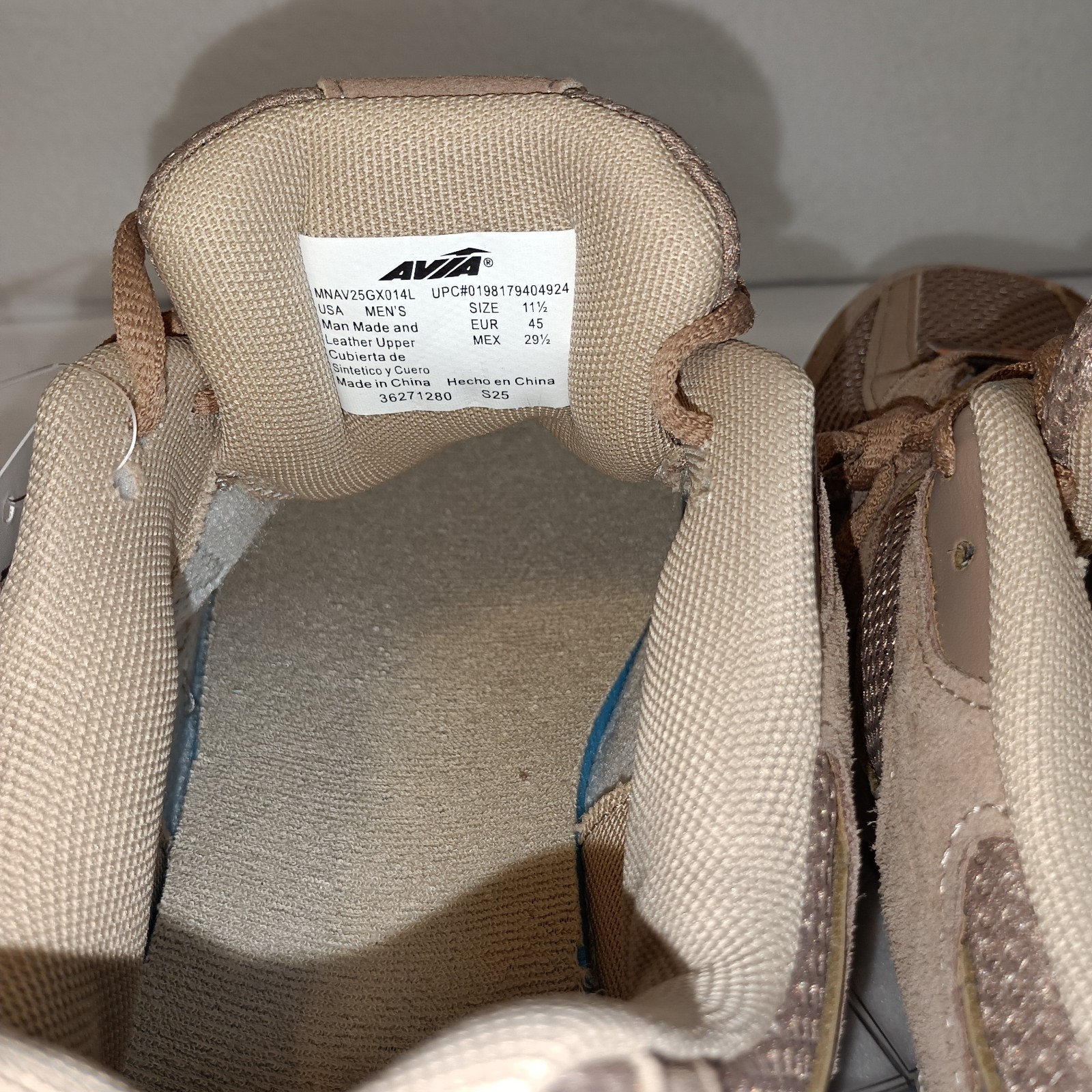 Men’s Sz 9.5 & 11.5 Tan Brown Walking Sneakers Mesh Comfort Shoes NWT Avia