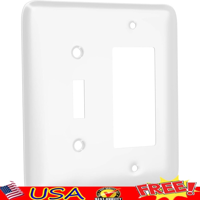 WRW-TR 2-Gang White Smooth Metal Maxi Toggle/Deco