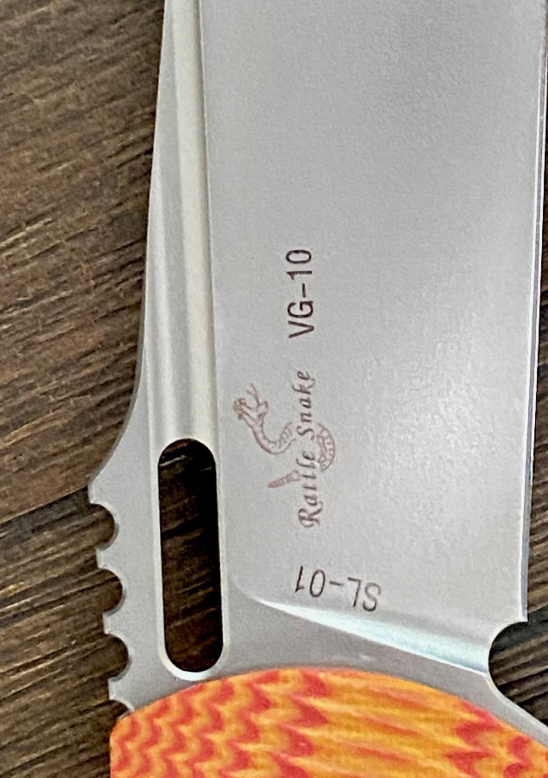 SixLeaf SL-01-Orange VG-10 Blade Aggressive G10 Handle Tool Knife EDC