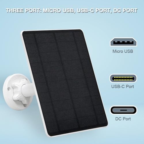 Solar Panel for Security Camera,5W USB Solar Panel for Cameras DC 2 pack