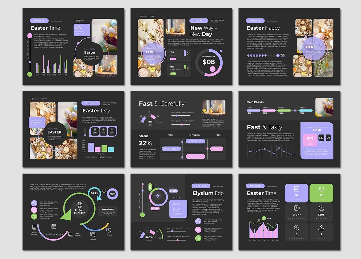 Happy Easter PowerPoint Presentation Template 4x3