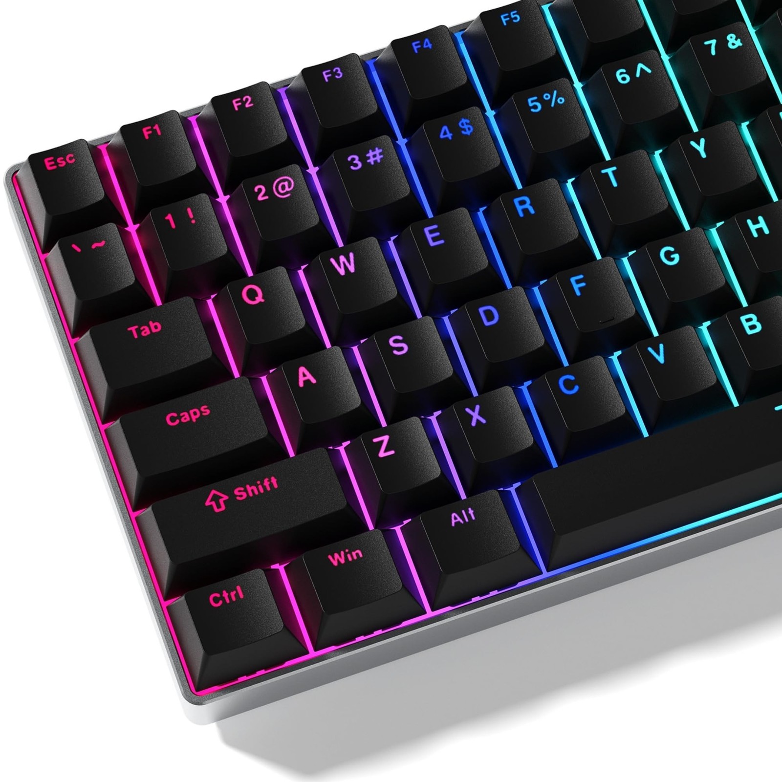 Womier Black Keycaps for Mechanical Keyboard, Shine Through Key caps PBT Cust...