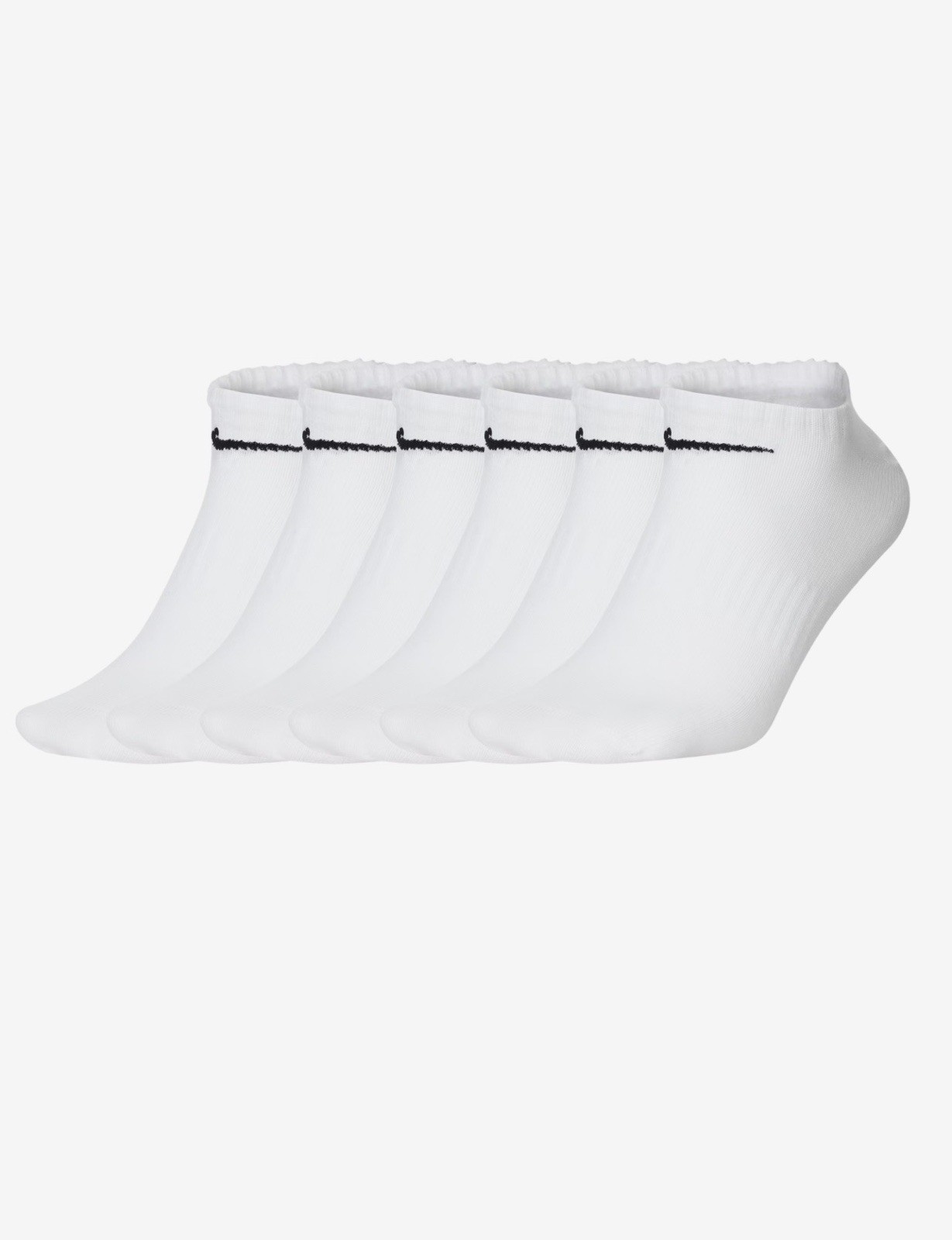 Nike No Show L Size Unisex Athletic Socks, Pack Of 6 - White