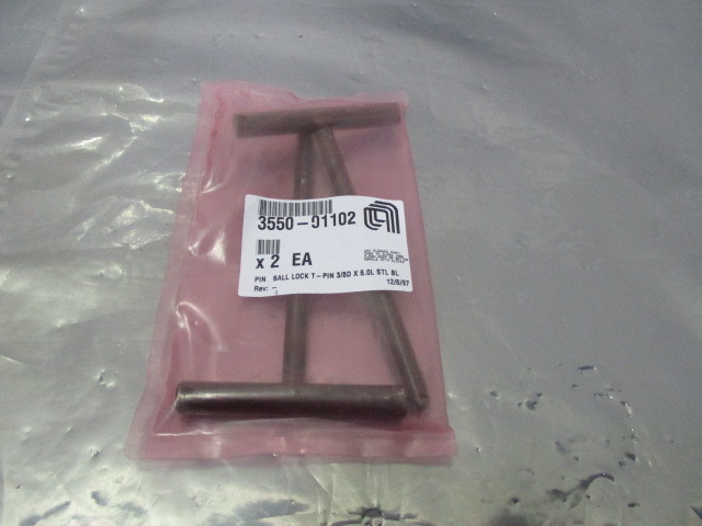 2 AMAT 3550-01102 Ball Lock T _ PIN 3/8D x 6.0" STL BL 424257