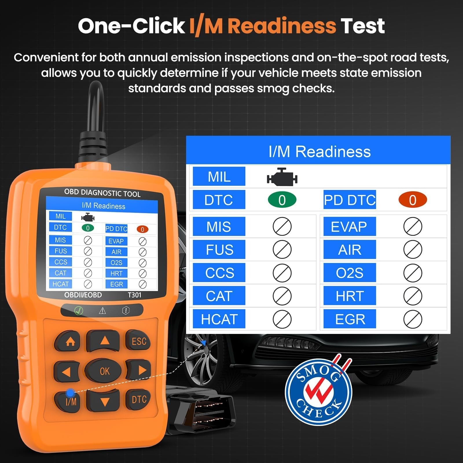 Beaspire OBD2 Scanner Diagnostic Tool, Check Engine Light Code Orange