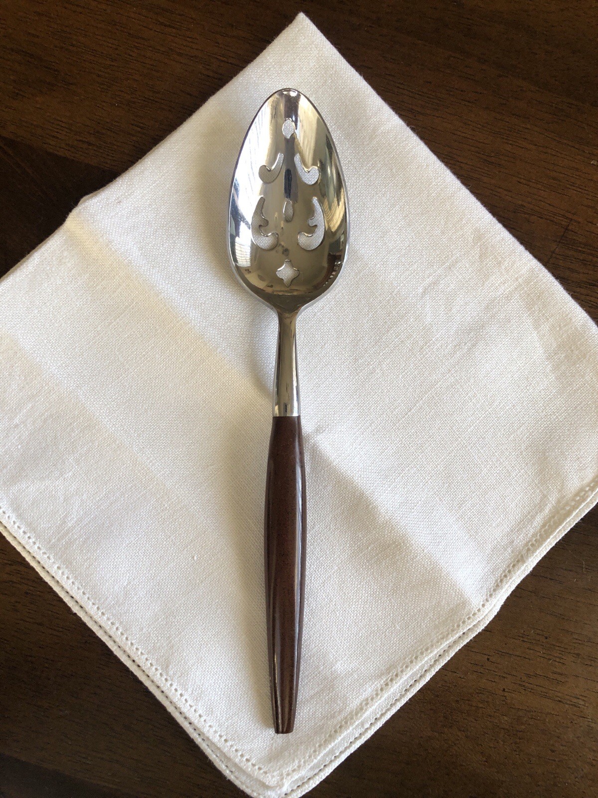 Vintage American Tempo Slotted Serving Spoon