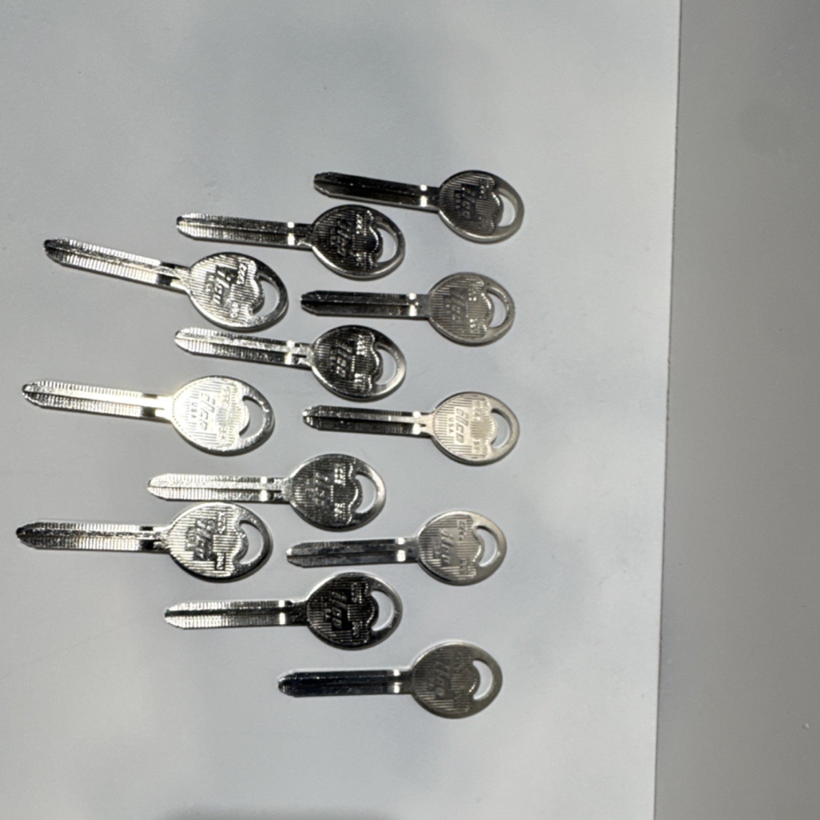 12 x ilco Key Blanks X225 B80 Nickel Plate Over Brass