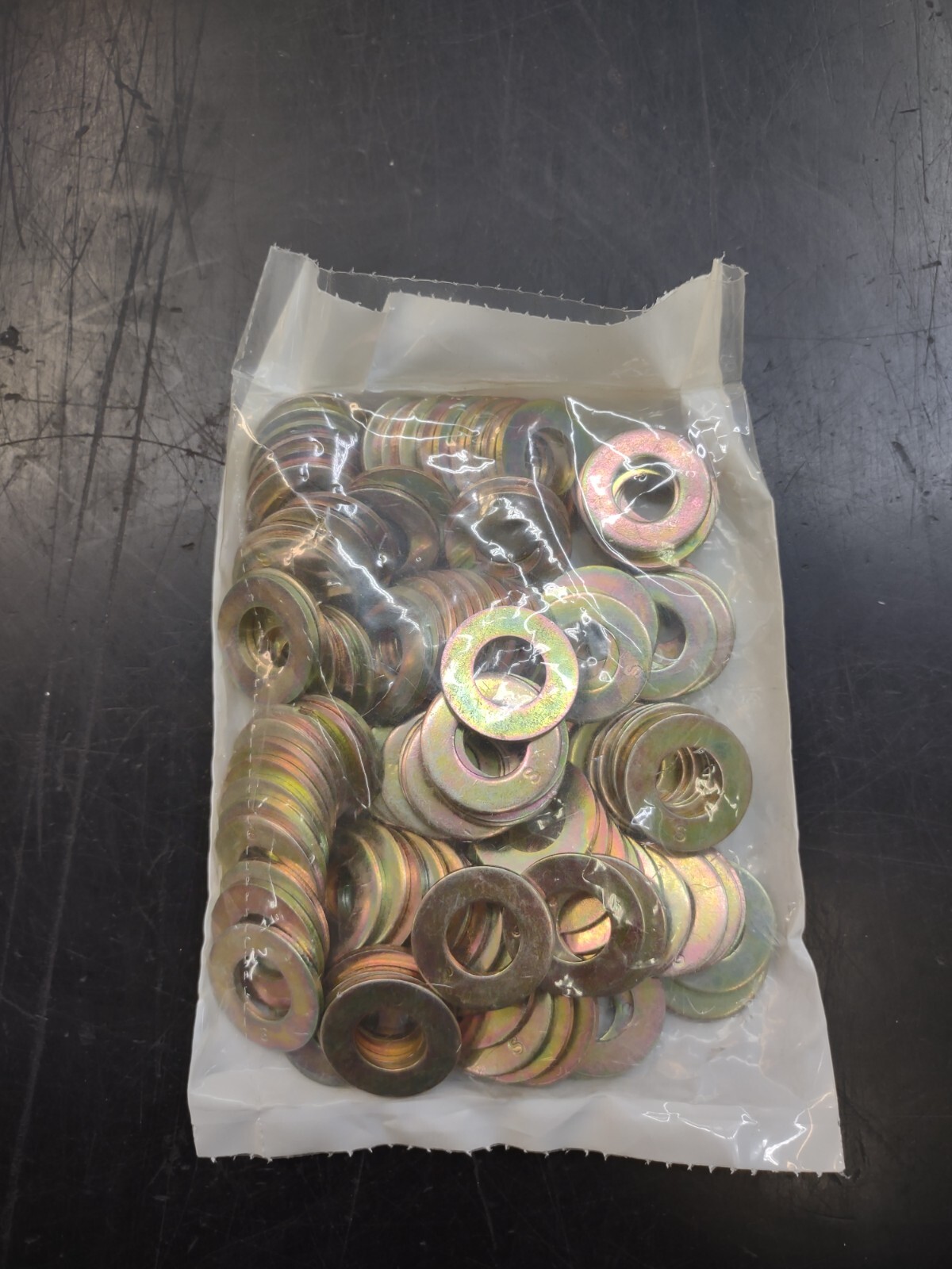 1/2" Flat SAE Washers Grade 8 Yellow Zinc Plated Hardened Steel - Qty 100