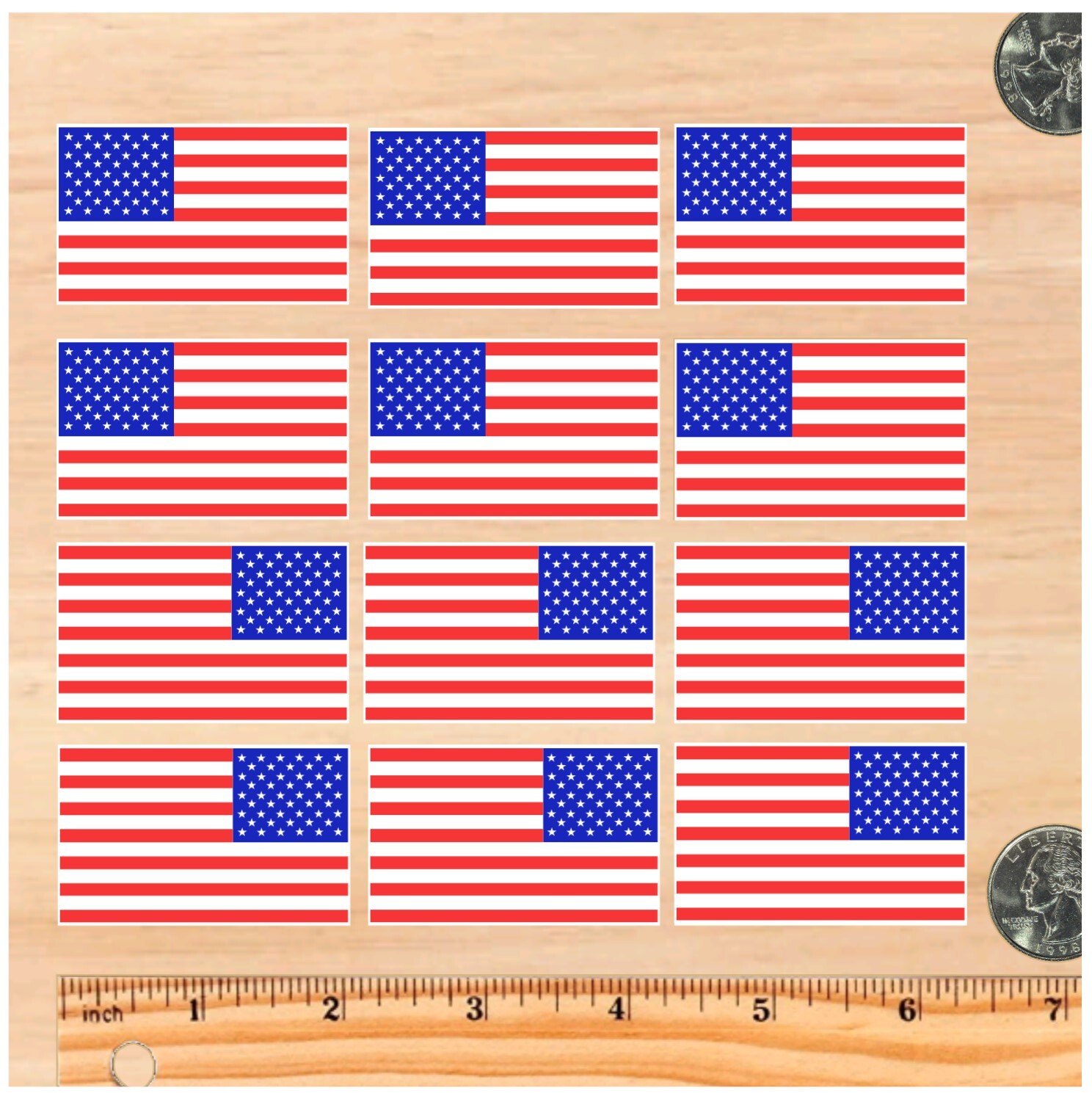 American Flag Sticker Stickers 2" (2-pack, 4-pack, 6-pack, or 12-pack) USA FLAGS