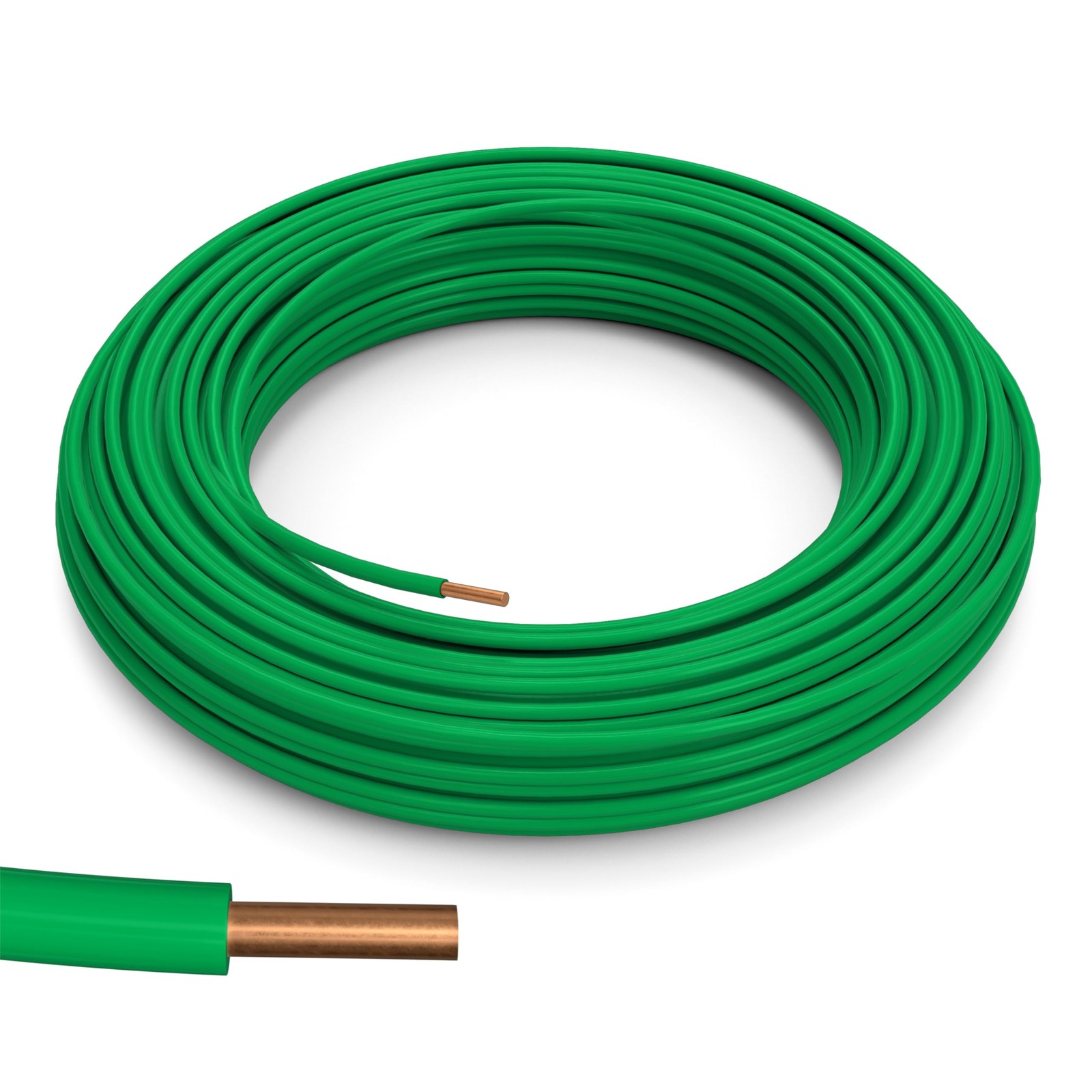 THE CIMPLE CO 10 AWG Insulated Solid Copper 100 Feet (30 Meter), Green