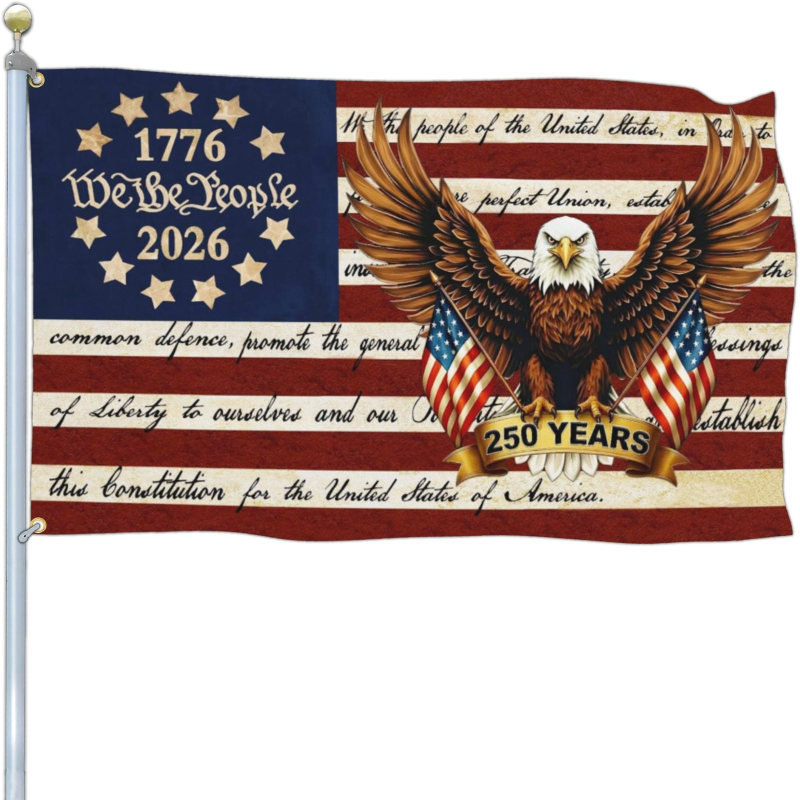 American 250th Anniversary Flag 3x5ft 1776-2026 Patriotic Outdoor Decor, New USA