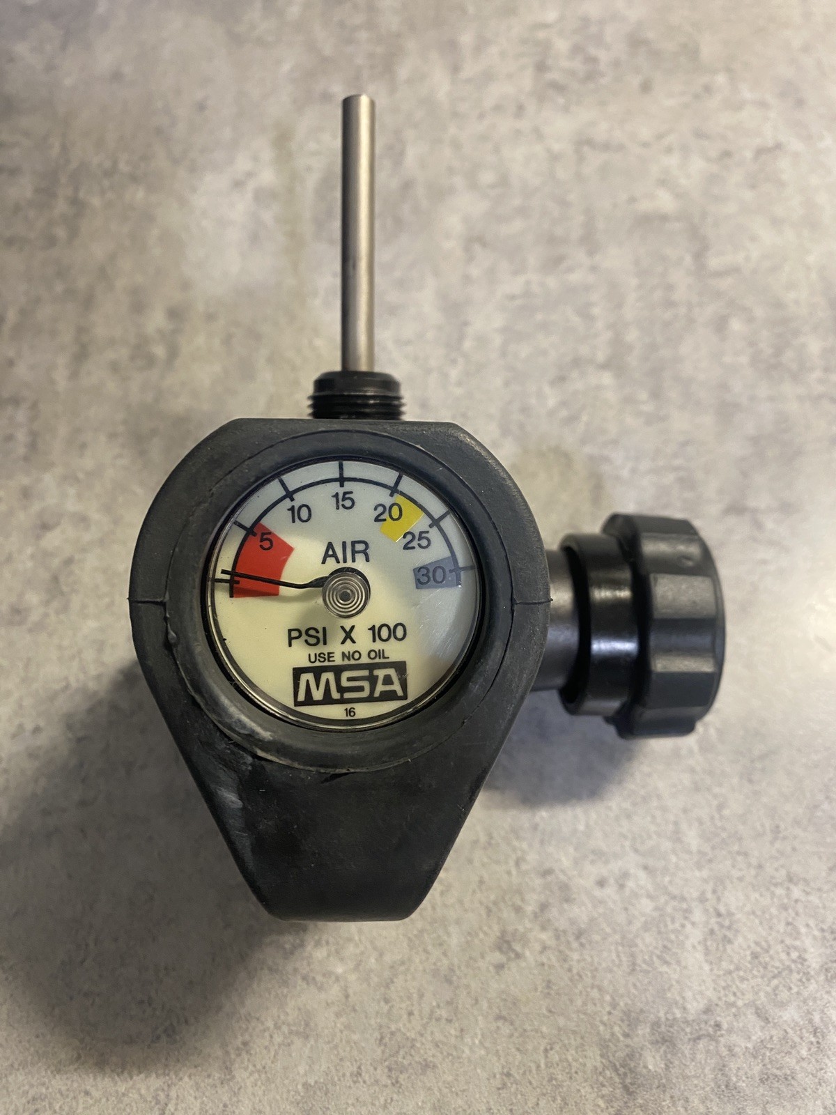 Vintage/Surplus MSA SCBA Cylinder Air Tank Valve with Integrated Pressure Gauge