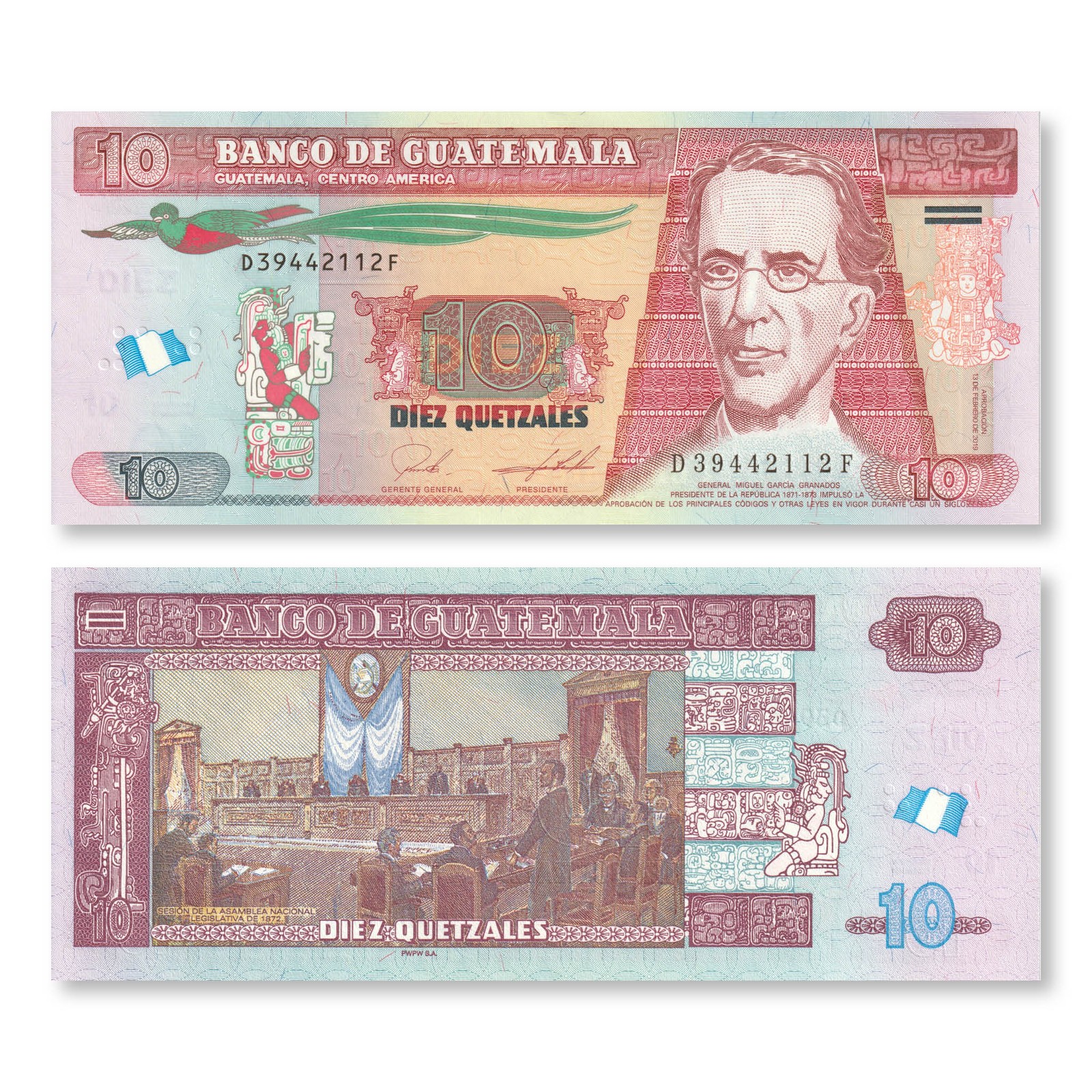 Guatemala 10 Quetzales, 2019, B606j, P123A, UNC