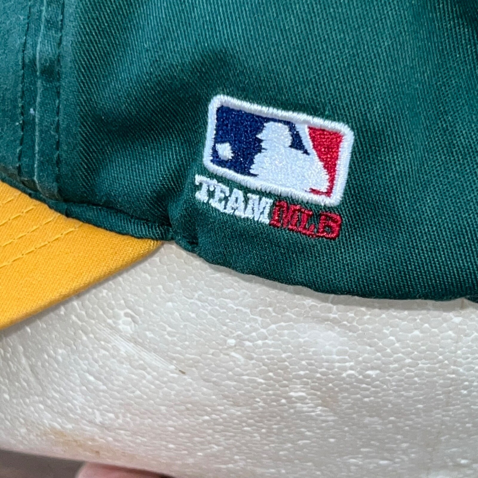 Oakland As Green with Yellow Team MLB Hat Cap Hook Loop VGC