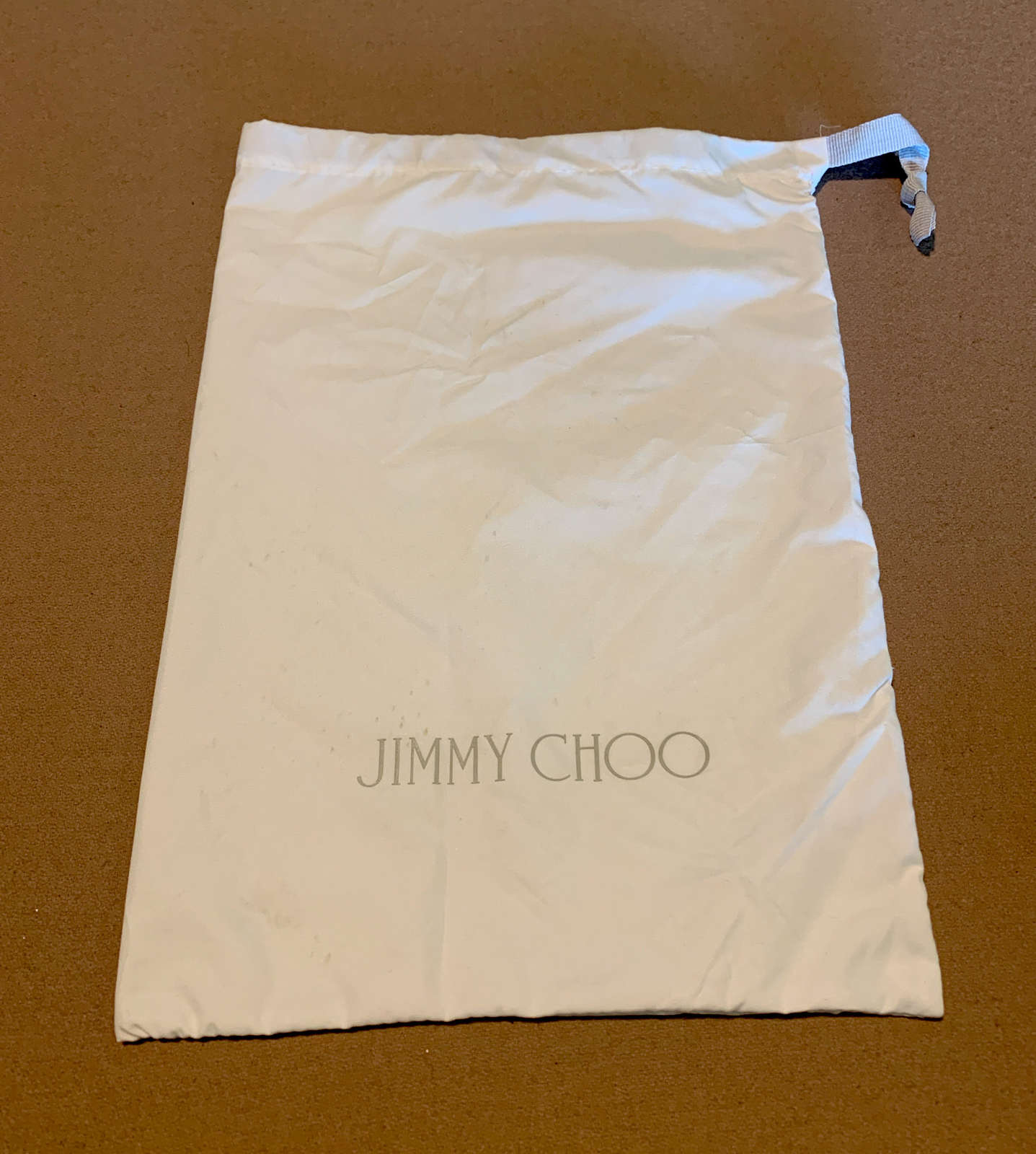 Jimmy Choo White Drawstring Dustbag  ~ 10.5”W x 14.5” Height